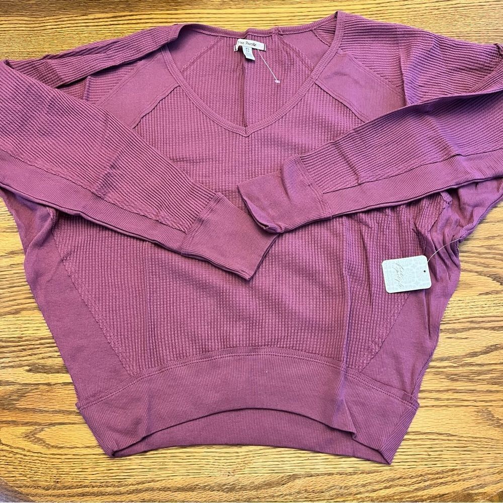 Free People Santa Clara Thermal Dolman Sleeve NWT Mulberry
